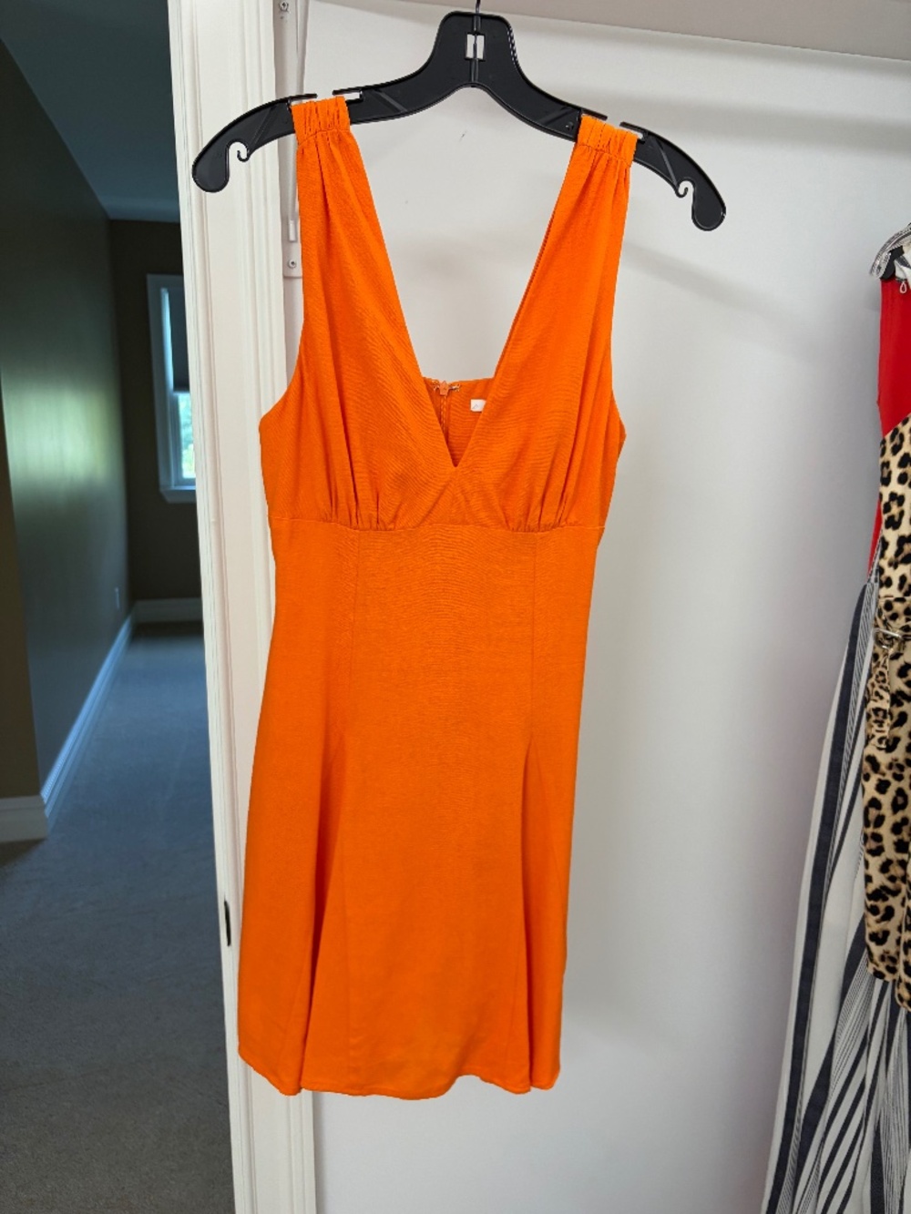 Orange linen dress